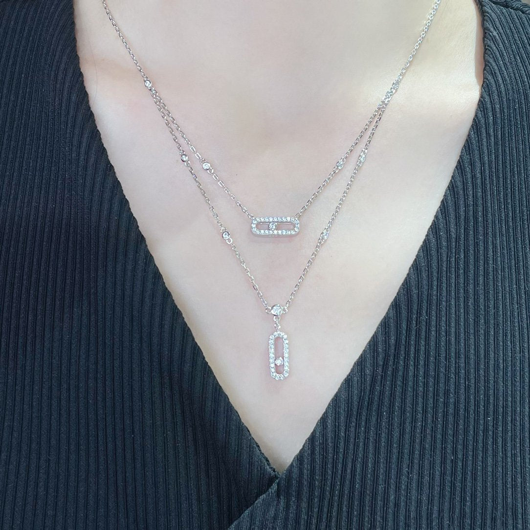[Renovia Jewelry]MOVE 2 ROW DIAMOND NECKLACE