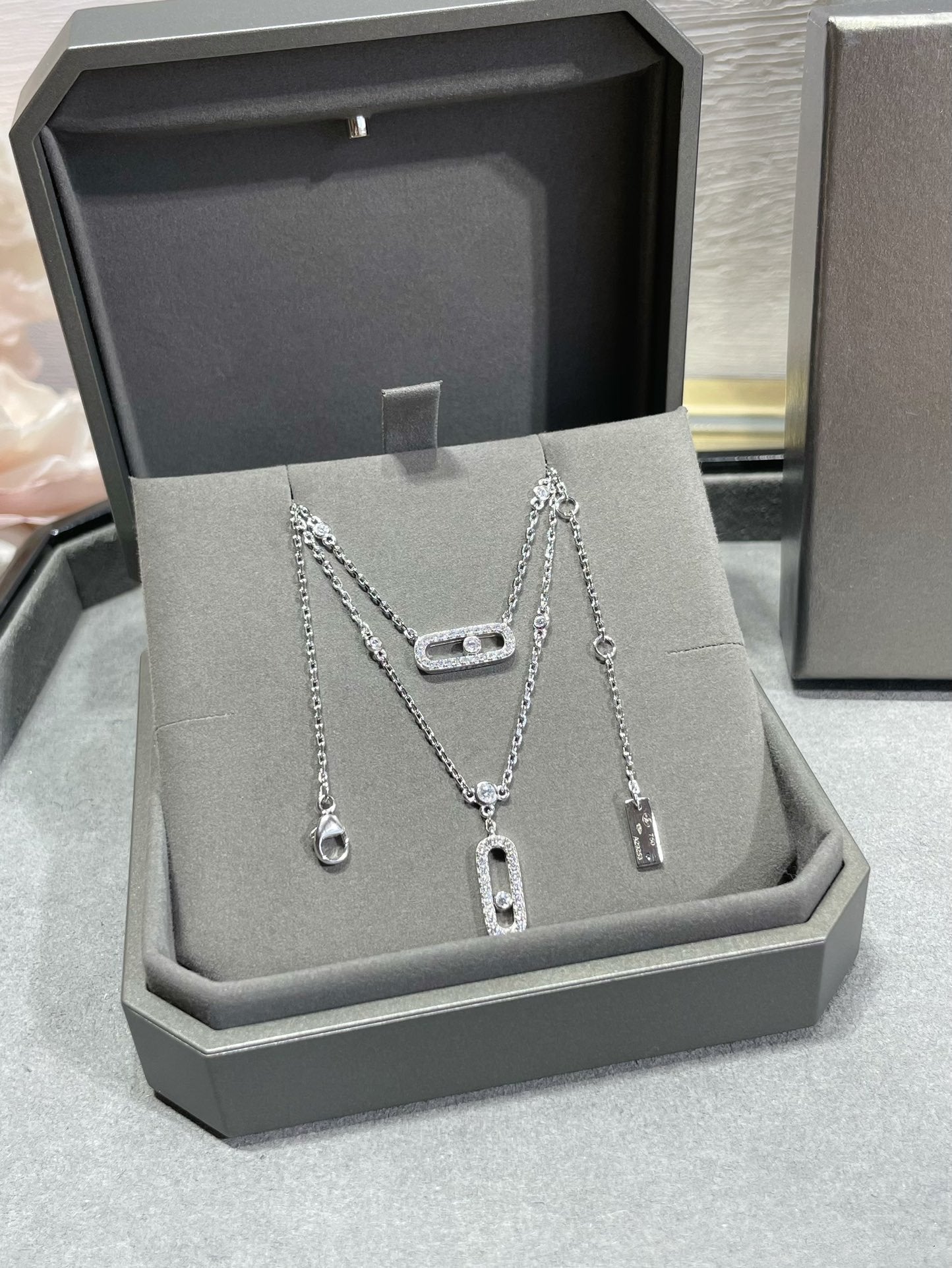 [Renovia Jewelry]MOVE 2 ROW DIAMOND NECKLACE