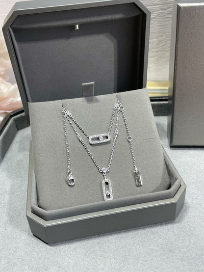 [Renovia Jewelry]MOVE 2 ROW DIAMOND NECKLACE