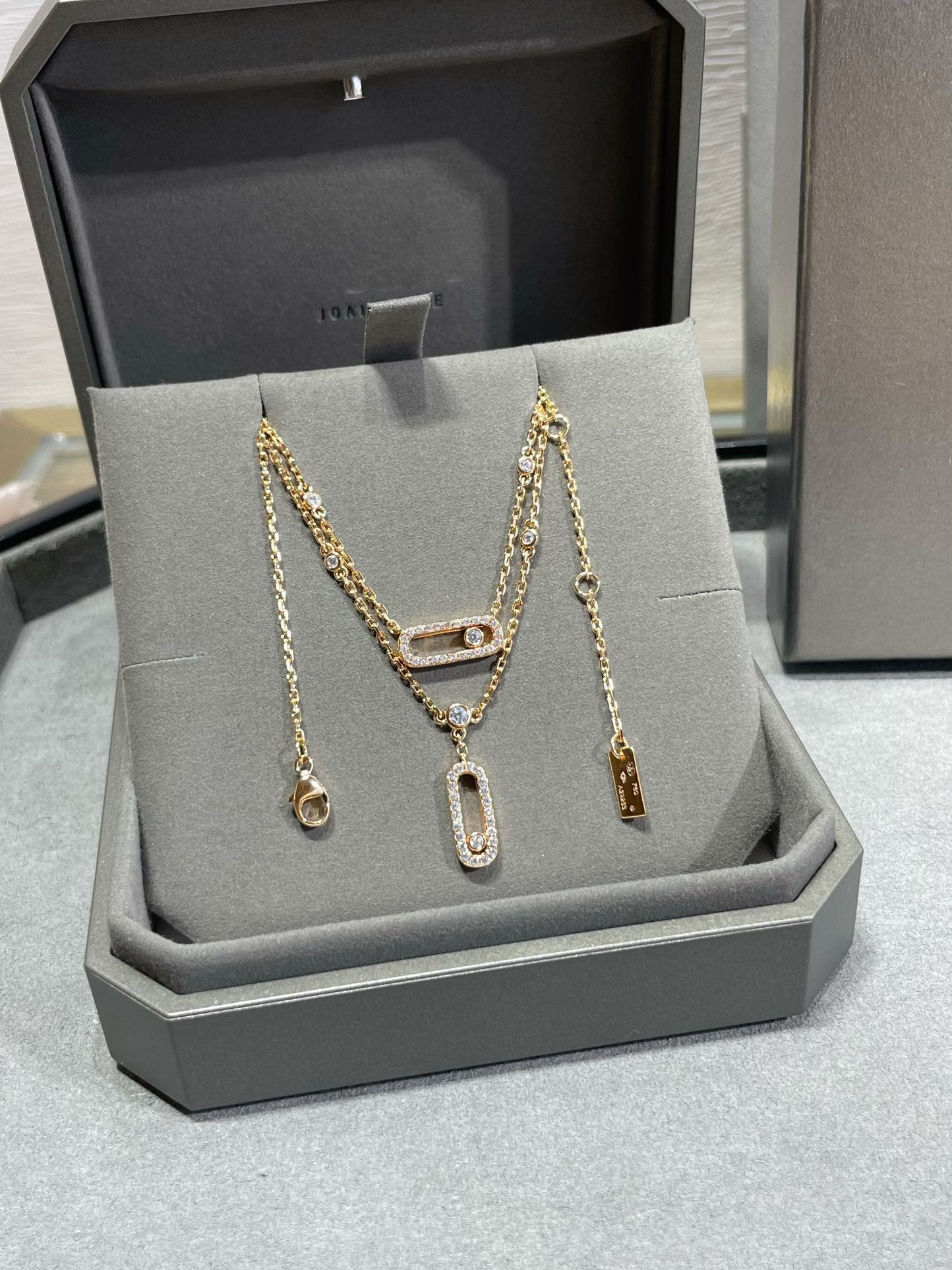 [Renovia Jewelry]MOVE 2 ROW DIAMOND NECKLACE