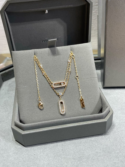 [Renovia Jewelry]MOVE 2 ROW DIAMOND NECKLACE