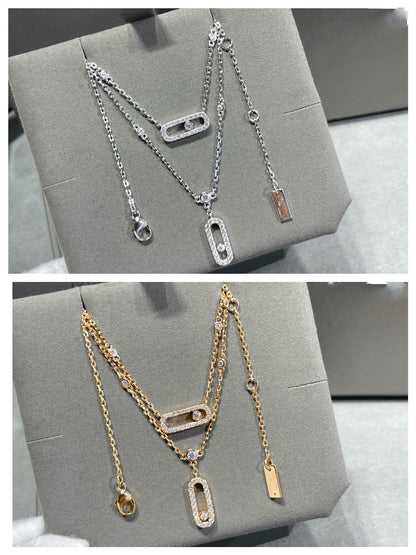 [Renovia Jewelry]MOVE 2 ROW DIAMOND NECKLACE