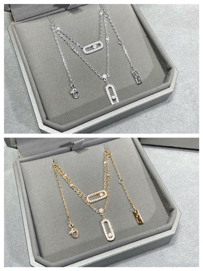 [Renovia Jewelry]MOVE 2 ROW DIAMOND NECKLACE