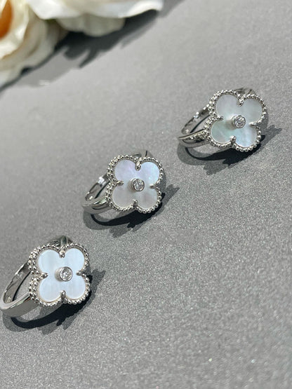 [Renovia Jewelry]CLOVER SILVER MOP DIAMOND RING
