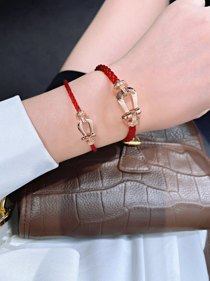 [Renovia Jewelry]FORCE 10 HALF DIAMOND PINK GOLD RED CORDERI LARGE AND MEDIUM MODEL