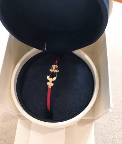 [Renovia Jewelry]FORCE 10 HALF DIAMOND PINK GOLD RED CORDERI LARGE AND MEDIUM MODEL