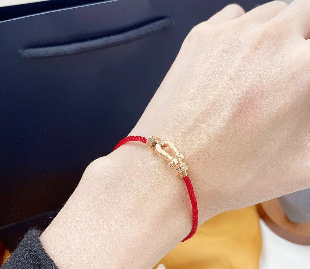 [Renovia Jewelry]FORCE 10 HALF DIAMOND PINK GOLD RED CORDERI LARGE AND MEDIUM MODEL