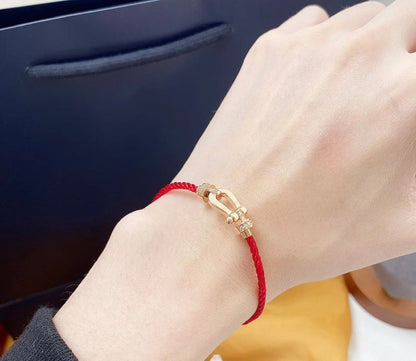 [Renovia Jewelry]FORCE 10 HALF DIAMOND PINK GOLD RED CORDERI LARGE AND MEDIUM MODEL