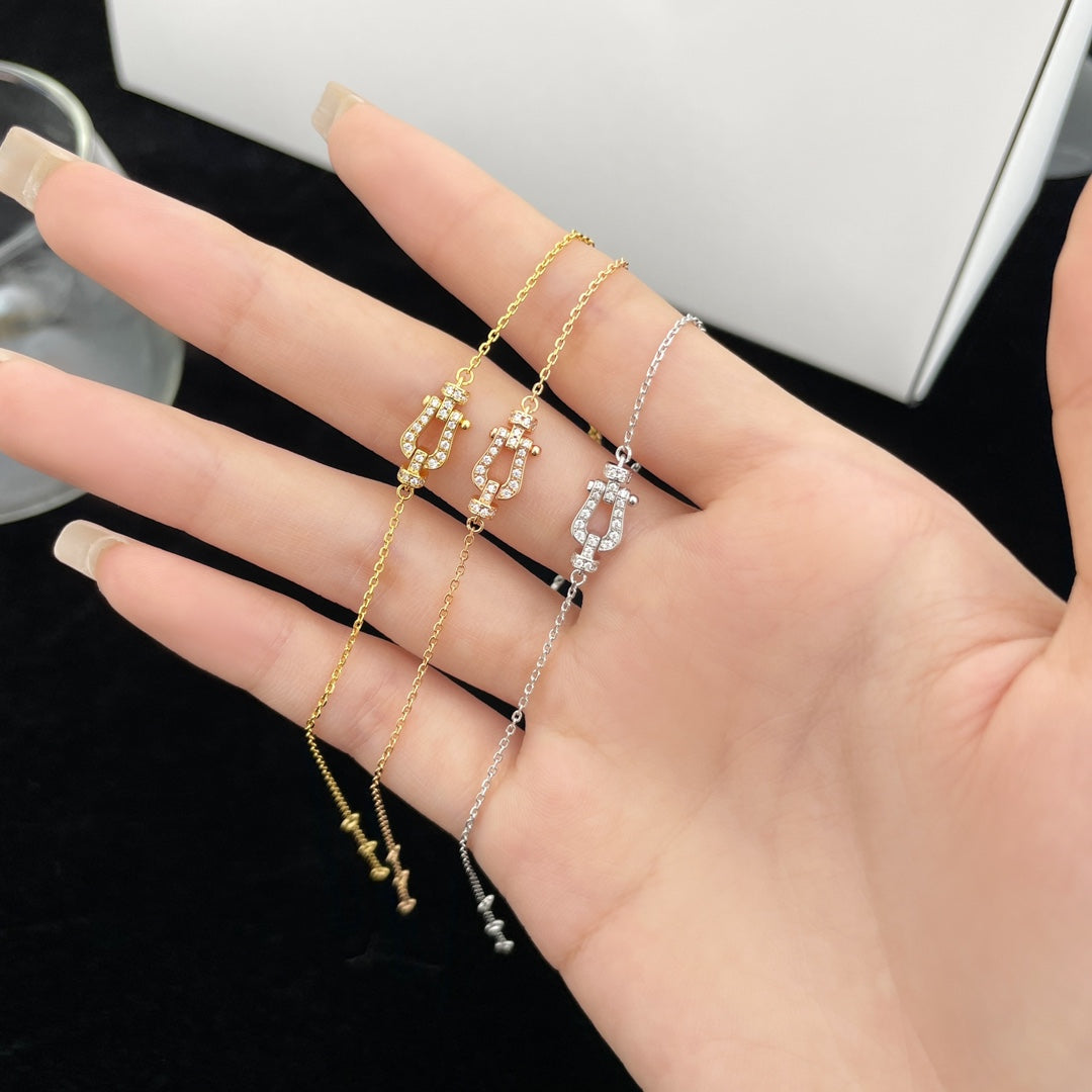 [Renovia Jewelry]FORCE 10 FULL DIAMOND BUCKLE CHAIN LINK MINI MODEL