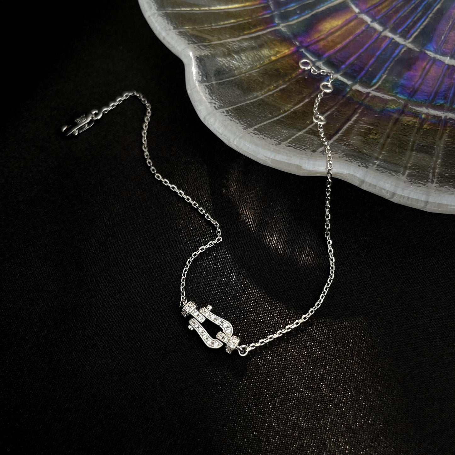 [Renovia Jewelry]FORCE 10 FULL DIAMOND BUCKLE CHAIN LINK MINI MODEL