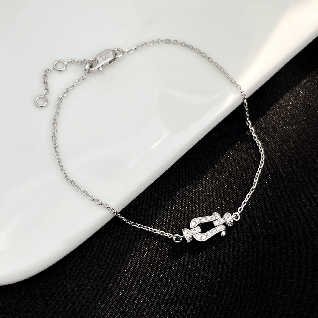 [Renovia Jewelry]FORCE 10 FULL DIAMOND BUCKLE CHAIN LINK MINI MODEL