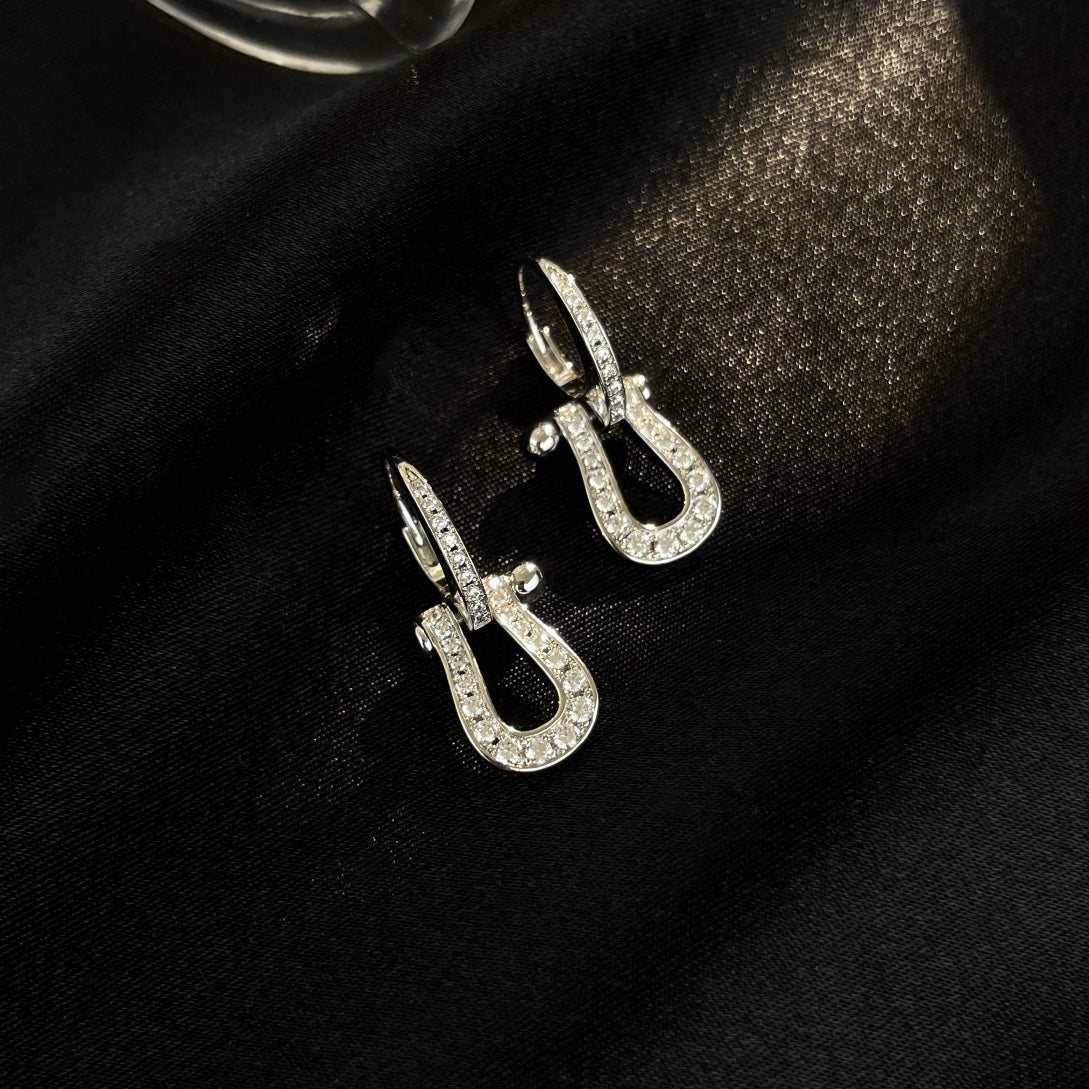 [Renovia Jewelry]FORCE 10 FULL DIAMOND DROP EARRINGS MEDIUM MODEL