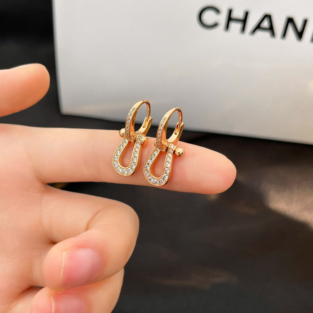 [Renovia Jewelry]FORCE 10 FULL DIAMOND DROP EARRINGS MEDIUM MODEL