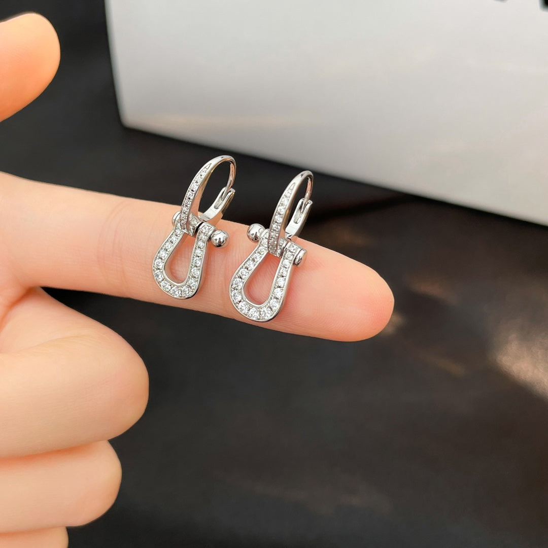 [Renovia Jewelry]FORCE 10 FULL DIAMOND DROP EARRINGS MEDIUM MODEL