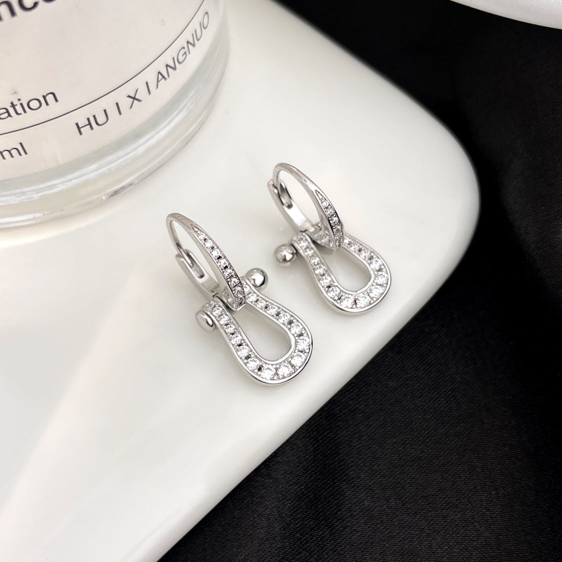 [Renovia Jewelry]FORCE 10 FULL DIAMOND DROP EARRINGS MEDIUM MODEL