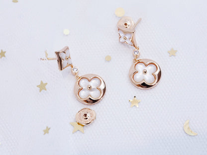 [Renovia Jewelry]STAR AND SUN PINK GOLD MOP DROP EARRINGS