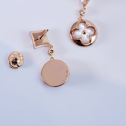 [Renovia Jewelry]STAR AND SUN PINK GOLD MOP DROP EARRINGS