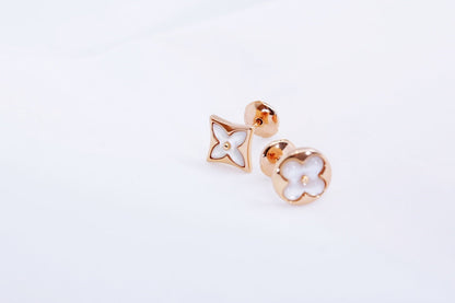 [Renovia Jewelry]STAR AND SUN PINK GOLD MOP STUD EARRINGS