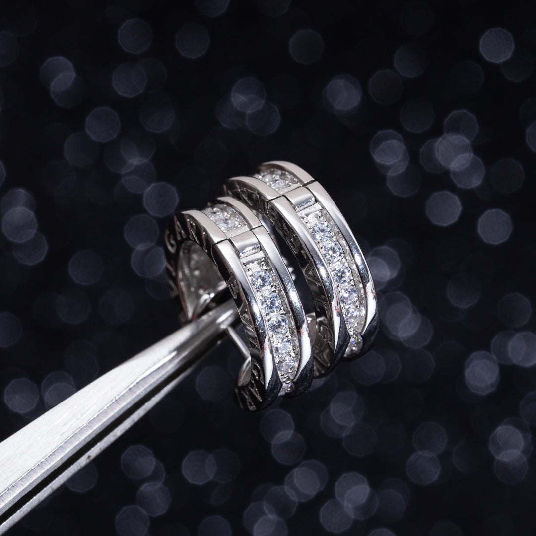 [Renovia Jewelry]ZERO 1 MINI SILVER DIAMOND EARRINGS