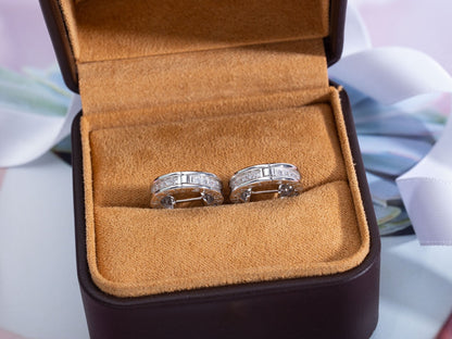 [Renovia Jewelry]ZERO 1 MINI SILVER DIAMOND EARRINGS