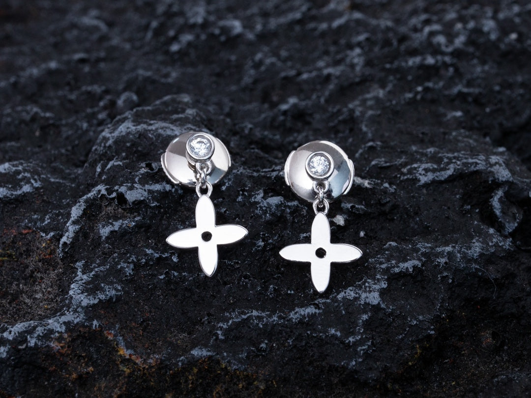 [Renovia Jewelry]VIDYLLE SILVER DIAMOND MINI DROP EARRINGS