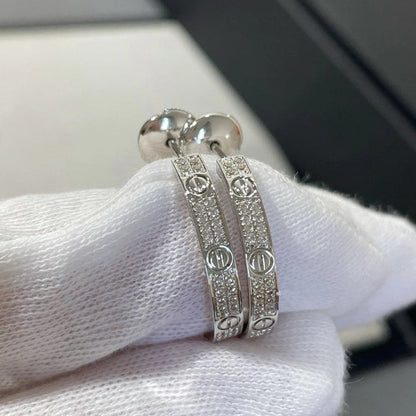 [Renovia Jewelry]LOVE EARRINGS 3.6MM DIAMOND PAVED