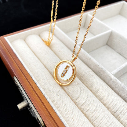 [Renovia Jewelry]LUCKY MOVE MOP PINK GOLD NECKLACE