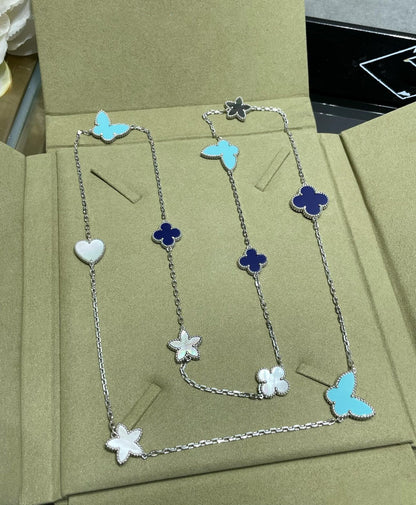 [Renovia Jewelry]LUCKY CLOVER SILVER 11 MOTIF NECKLACE