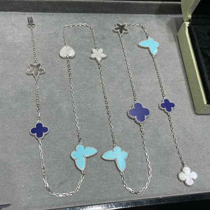 [Renovia Jewelry]LUCKY CLOVER SILVER 11 MOTIF NECKLACE
