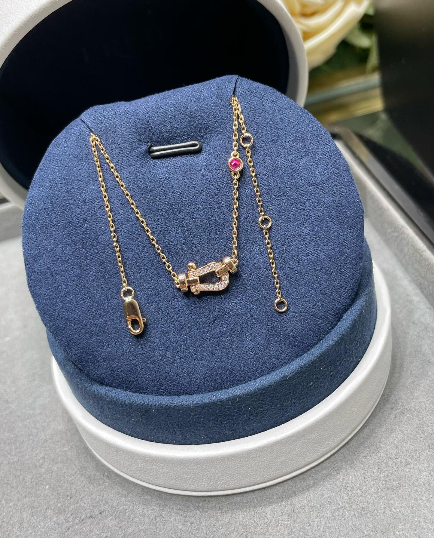 [Renovia Jewelry]FORCE 10 DIAMOND PINK GOLD NECKLACE