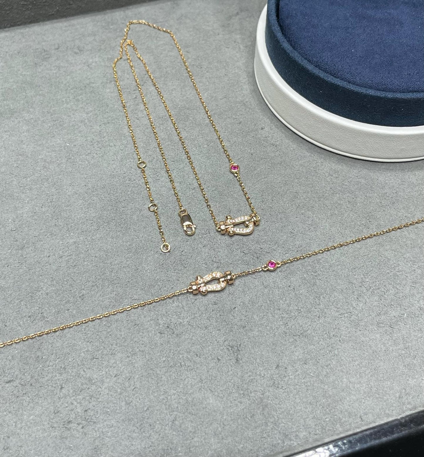 [Renovia Jewelry]FORCE 10 DIAMOND PINK GOLD NECKLACE