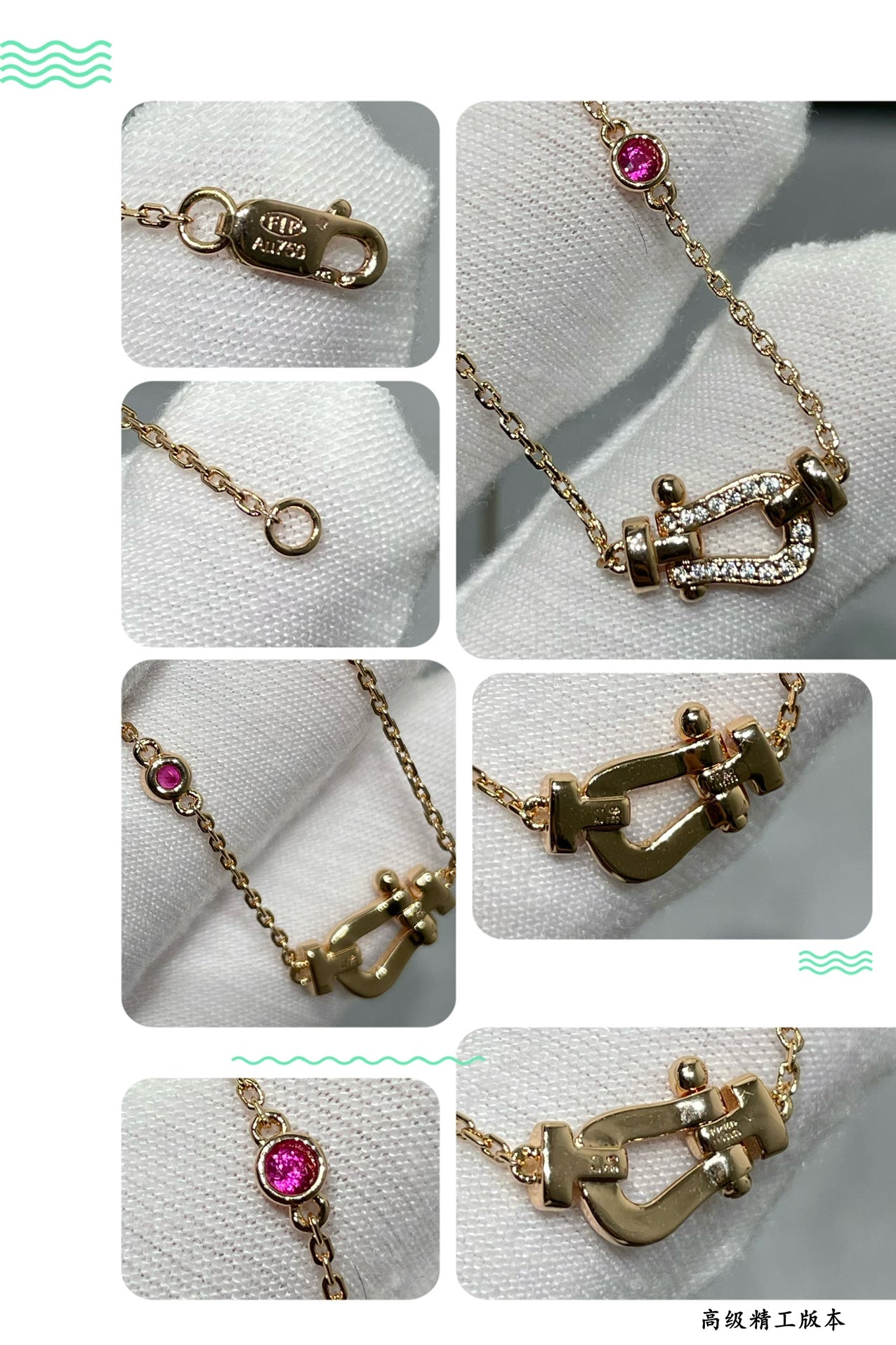 [Renovia Jewelry]FORCE 10 DIAMOND PINK GOLD NECKLACE