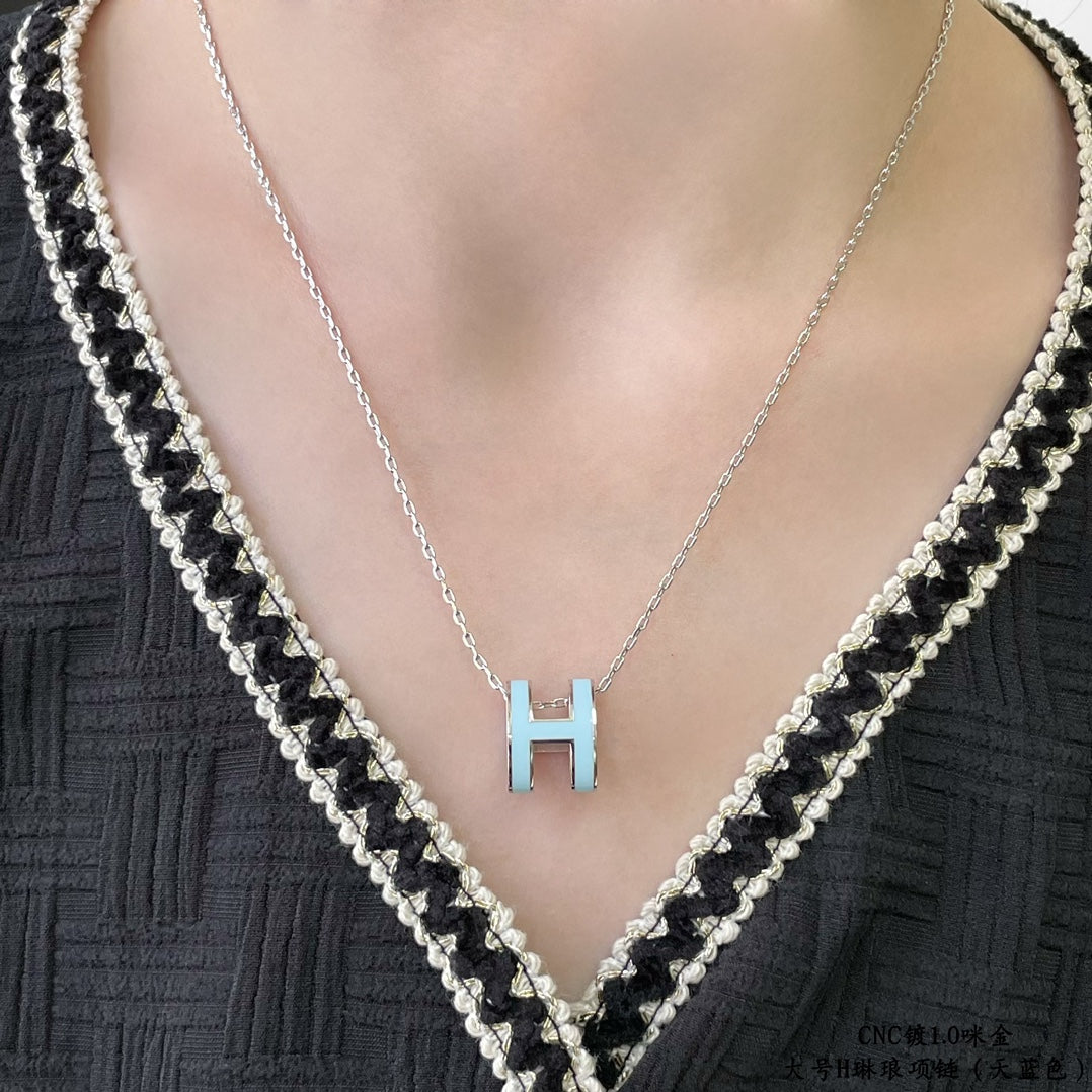 [Renovia Jewelry]POP H SKY BLUE NECKLACE
