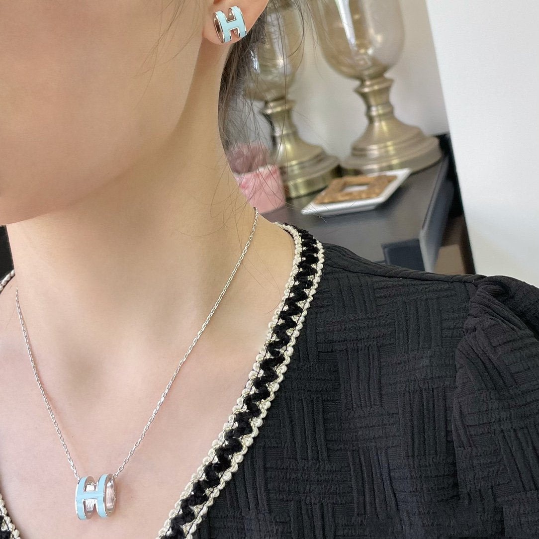 [Renovia Jewelry]POP H SKY BLUE NECKLACE