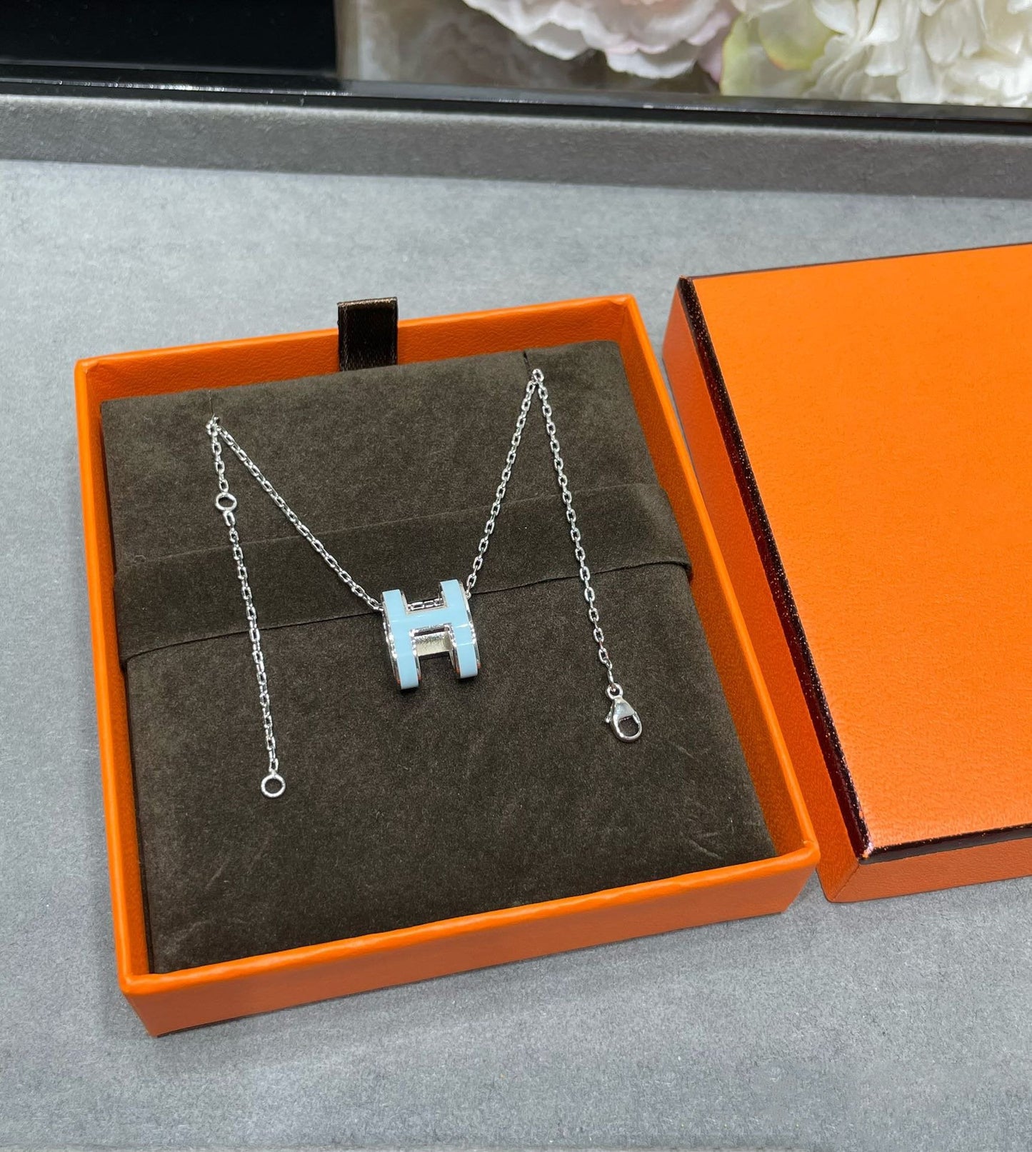 [Renovia Jewelry]POP H SKY BLUE NECKLACE