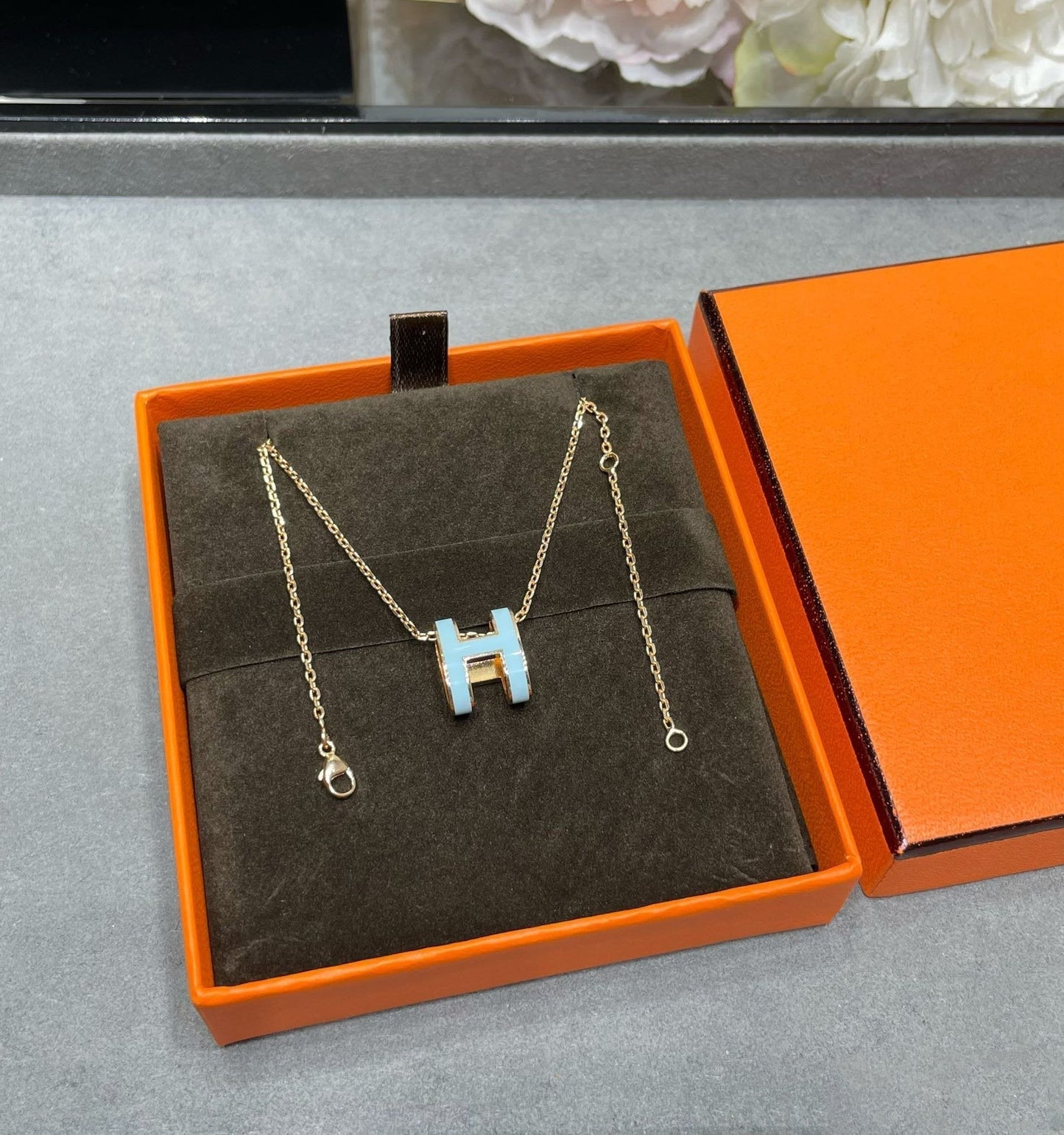 [Renovia Jewelry]POP H SKY BLUE NECKLACE