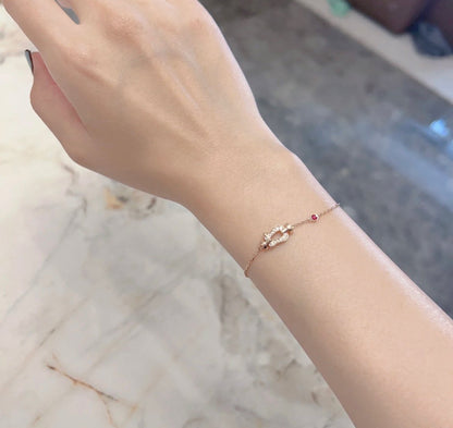 [Renovia Jewelry]FORCE 10 DIAMOND CHAIN LINK PINK GOLD BRACELET