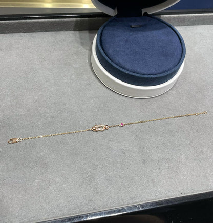 [Renovia Jewelry]FORCE 10 DIAMOND CHAIN LINK PINK GOLD BRACELET
