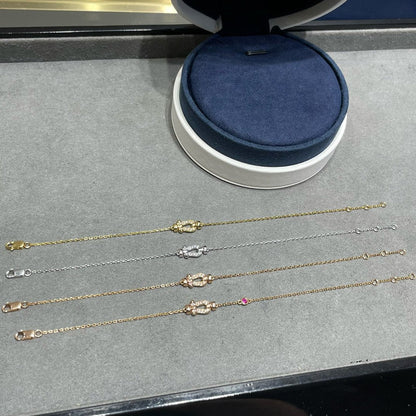 [Renovia Jewelry]FORCE 10 DIAMOND CHAIN LINK PINK GOLD BRACELET