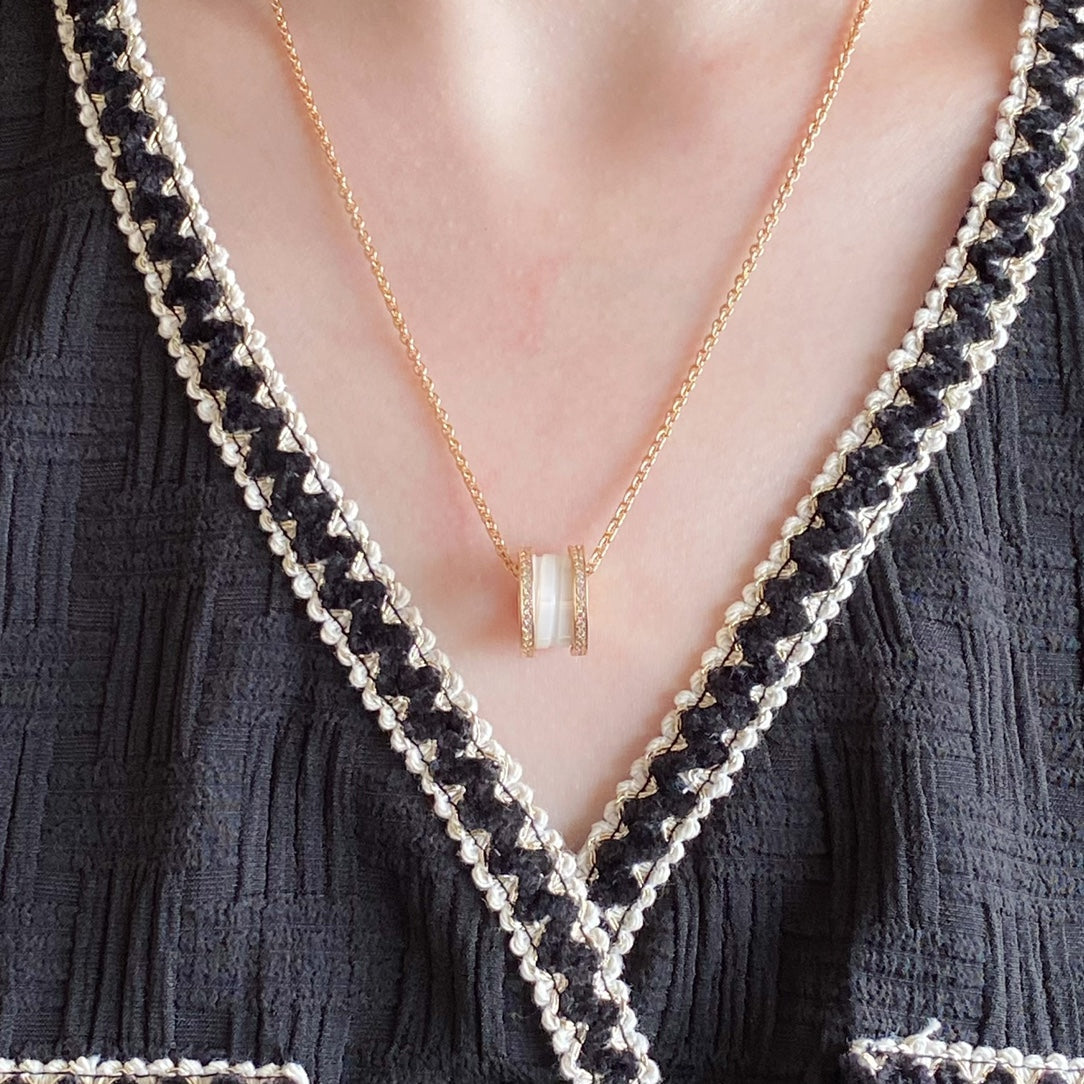 [Renovia Jewelry]ZERO 1 DIAMOND CERAMIC NECKLACE