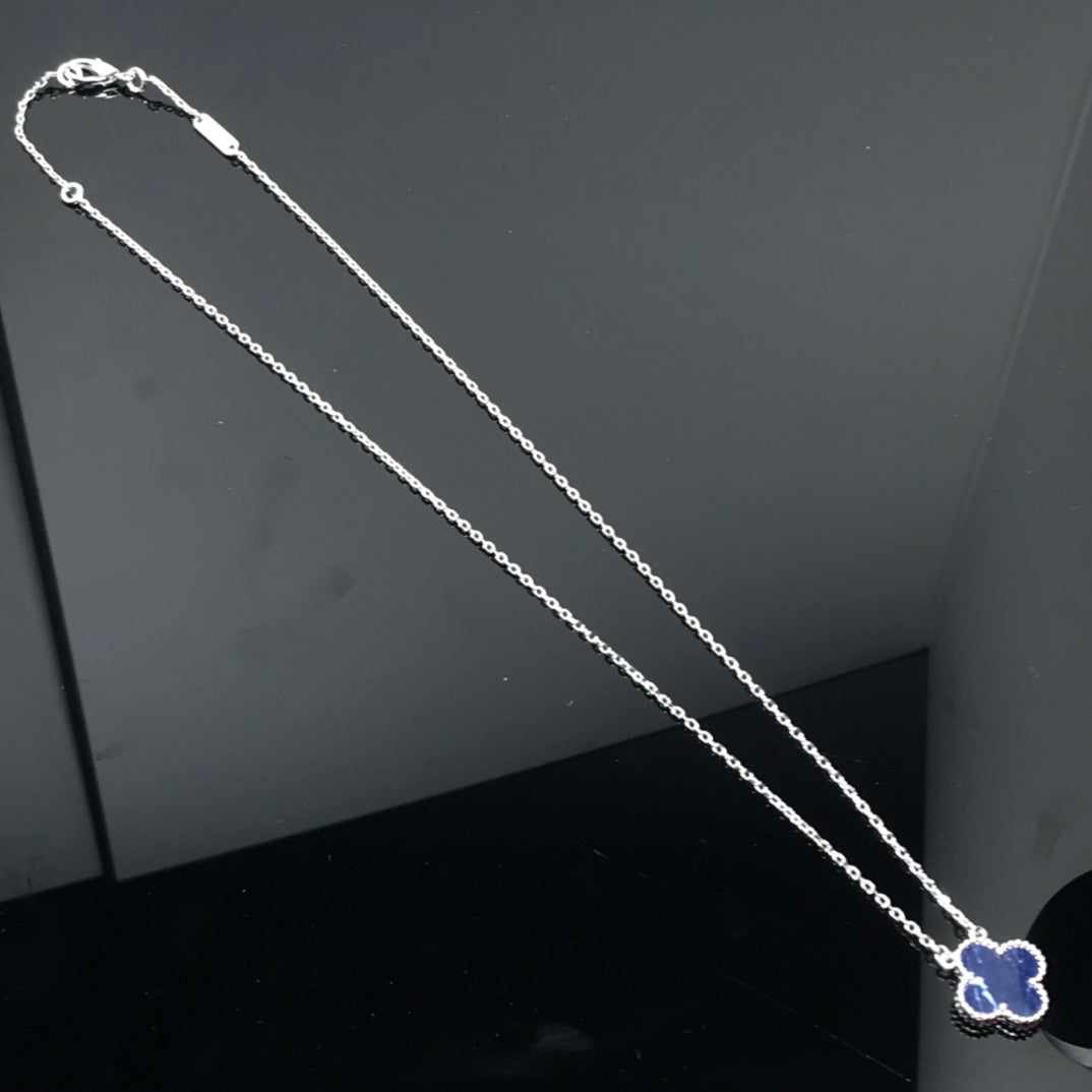 [Renovia Jewelry]CLOVER PIETERSITE SILVER LONG NECKLACE