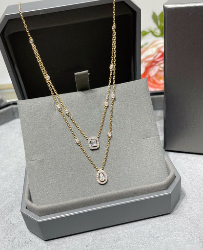 [Renovia Jewelry]MY TWIN 2 ROW DIAMOND NECKLACE