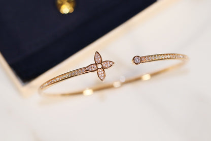 [Renovia Jewelry]IDYLLE GOLD OPEN BRACELET DIAMOND PAVED