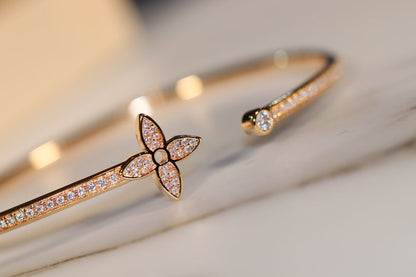 [Renovia Jewelry]IDYLLE GOLD OPEN BRACELET DIAMOND PAVED