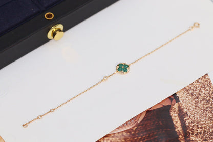 [Renovia Jewelry]STAR AND SUN 4 MOTIF PINK GOLD MALACHITE BRACELET