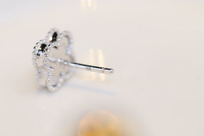 [Renovia Jewelry]CLOVER MINI TURQUOISE SILVER STUD EARRINGS