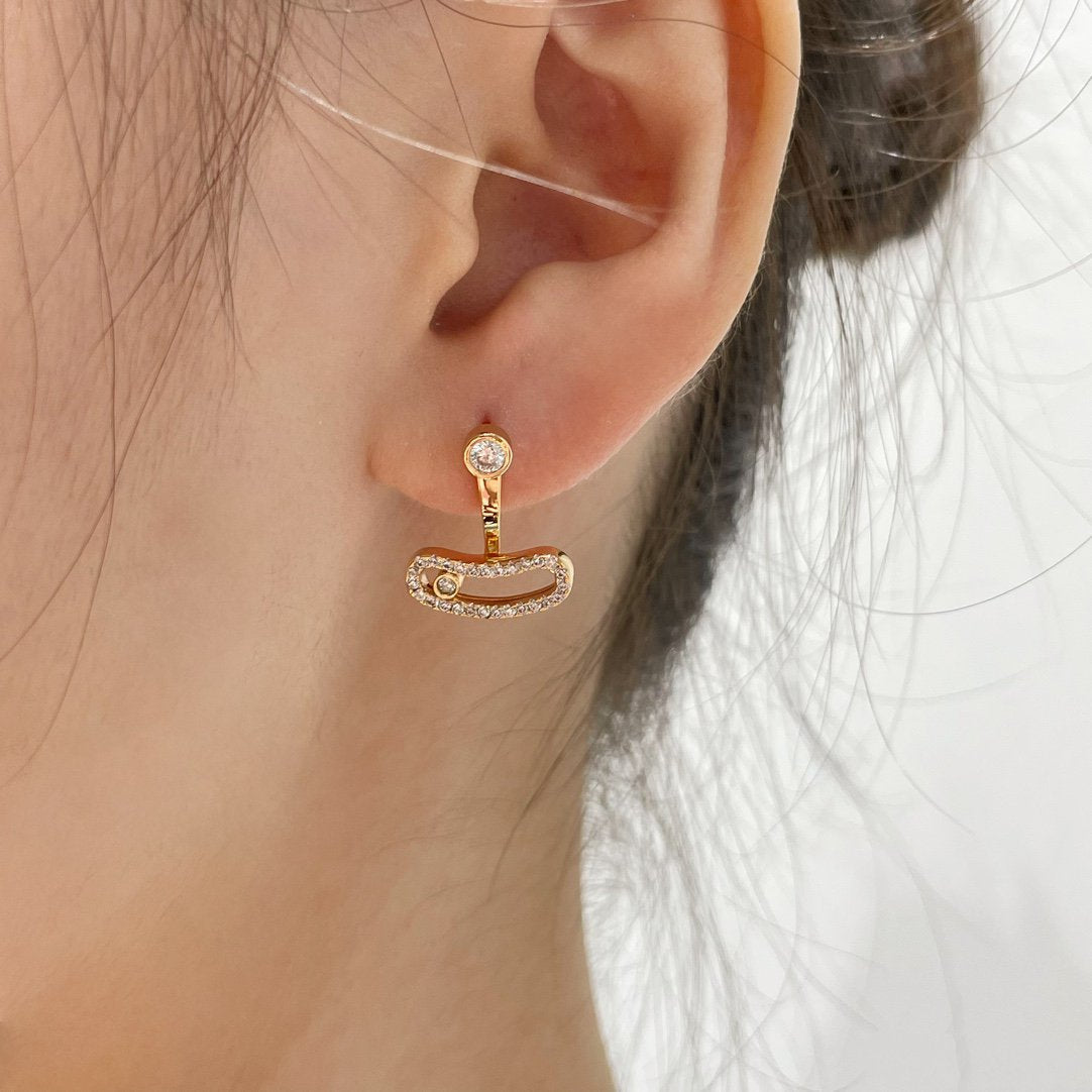 [Renovia Jewelry]MOVE UNO PINK GOLD DIAMOND EARRINGS