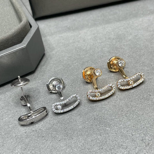 [Renovia Jewelry]MOVE UNO PINK GOLD DIAMOND EARRINGS