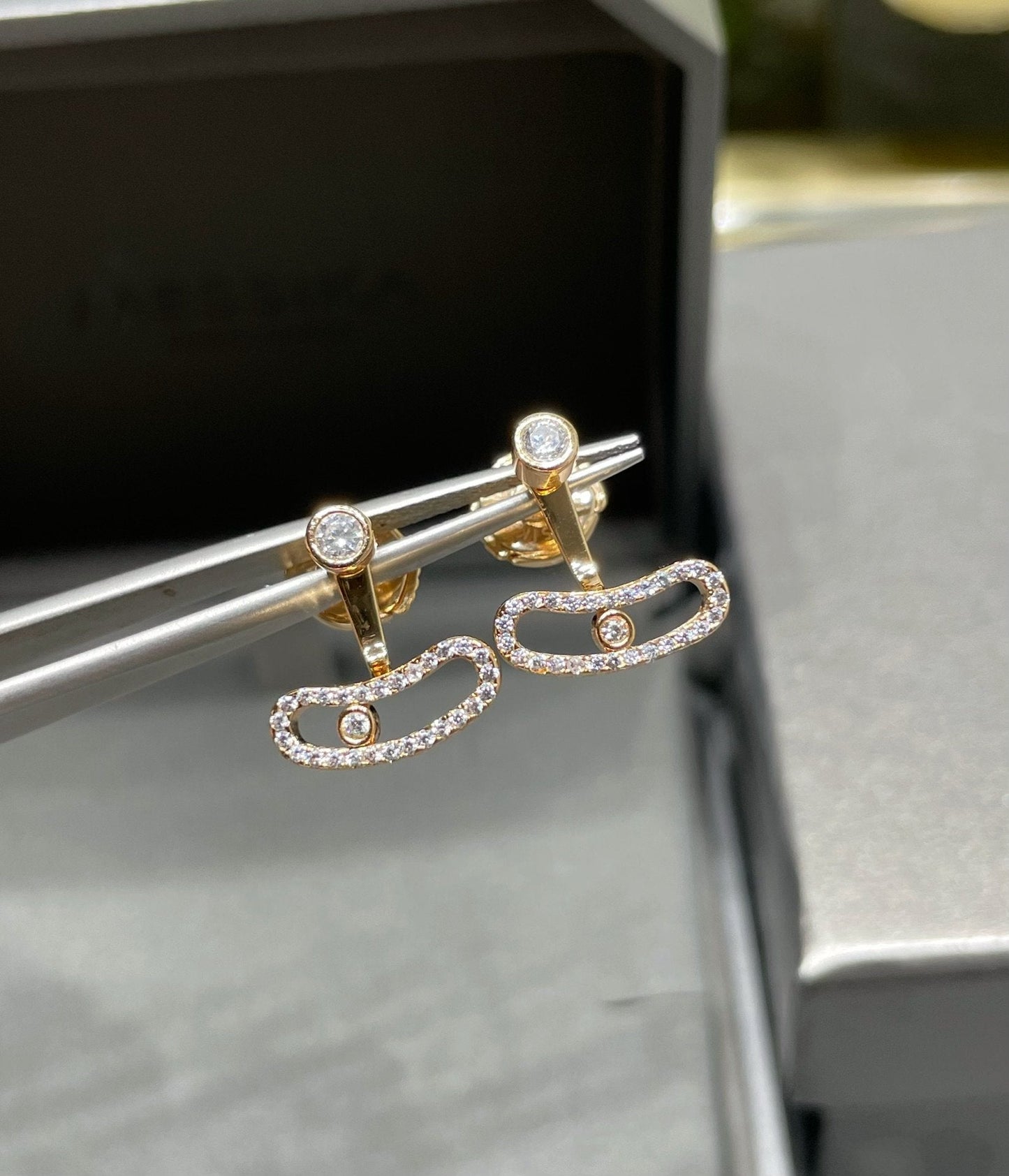 [Renovia Jewelry]MOVE UNO PINK GOLD DIAMOND EARRINGS