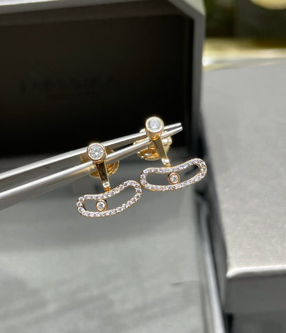 [Renovia Jewelry]MOVE UNO PINK GOLD DIAMOND EARRINGS